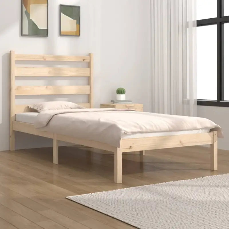 Massief grenenhout houten bedframe met aanvullende ondersteuning - Naturel / 90 x 200 cm - Bedden & bedframes