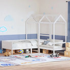 Massief grenenhout houten slaapbank en bank voor slaapkamer en woonkamer - Wit / 90 x 190 cm - Bedden & bedframes