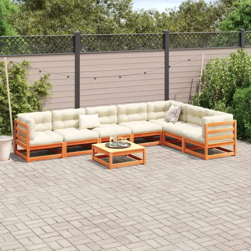 Massief Grenenhout Loungeset met Modulair Ontwerp en Hoogte Rugleuning - Tuinsets