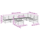 Massief Grenenhout Loungeset met Modulair Ontwerp en Hoogte Rugleuning - Tuinsets