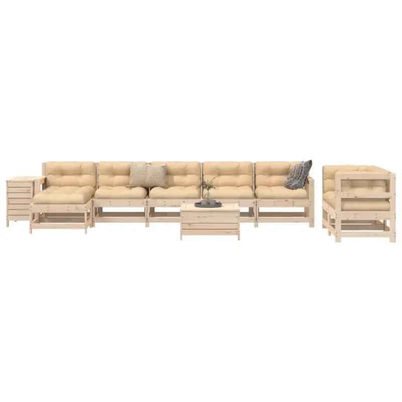 Massief Grenenhout Loungeset met Modulair Ontwerp voor in de Tuin - Tuinsets
