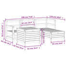 Massief Grenenhout Loungeset met Modulair Ontwerp voor in de Tuin - Tuinsets
