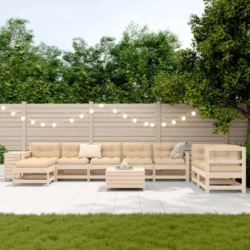 Massief Grenenhout Loungeset met Modulair Ontwerp voor in de Tuin - Tuinsets