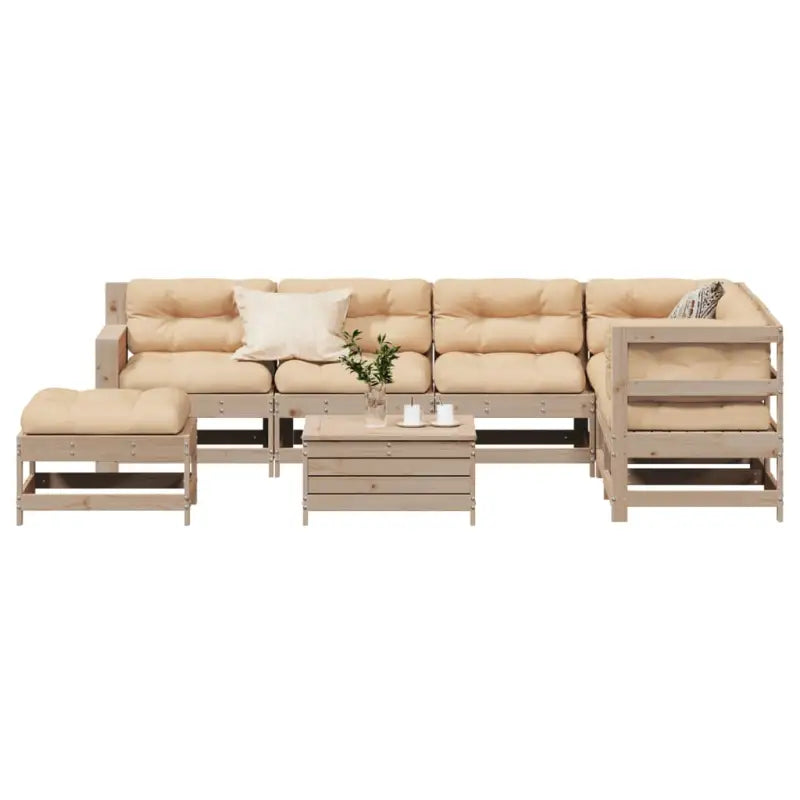 Massief Grenenhout Loungeset met modulair ontwerp voor in de tuin - Tuinsets