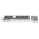 Massief Grenenhout Loungeset met Modulair Ontwerp voor in de Tuin - Wit grenenhout - Tuinsets
