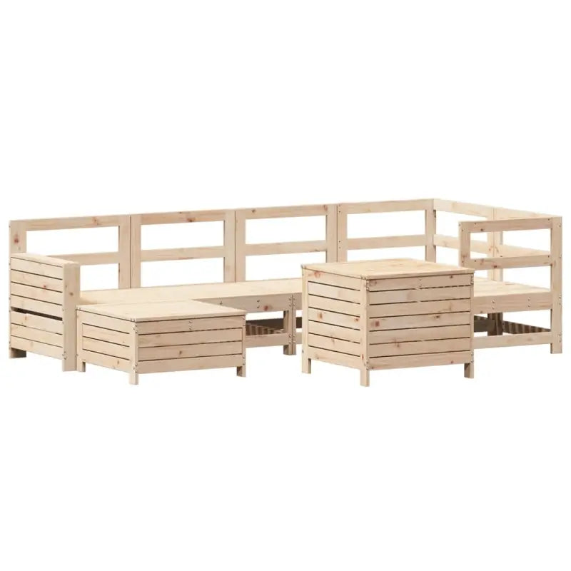 Massief grenenhout loungeset met modulair ontwerp voor tuin en terras - Tuinsets