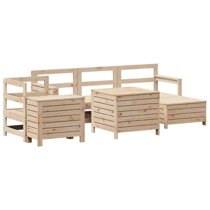 Massief Grenenhout loungeset met modulair ontwerp voor tuin en terras - Tuinsets