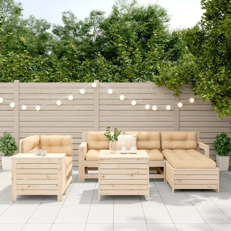 Massief Grenenhout loungeset met modulair ontwerp voor tuin en terras - Tuinsets