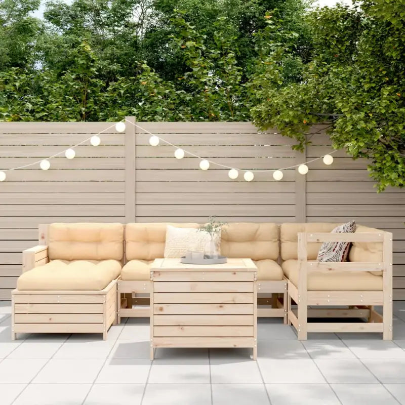 Massief grenenhout loungeset met modulair ontwerp voor tuin en terras - Tuinsets