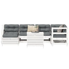 Massief grenenhout loungeset met modulair ontwerp voor tuin en terras - Wit grenenhout - Tuinsets