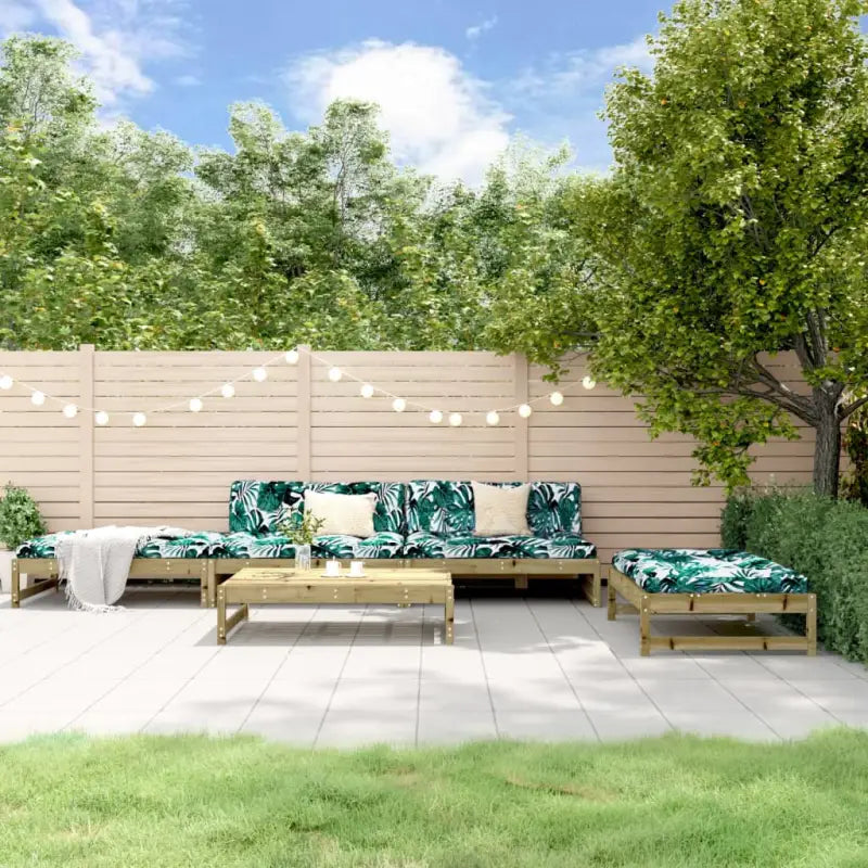 Massief Grenenhout Loungeset voor in de tuin met zachte kussens - Bruin - Tuinsets