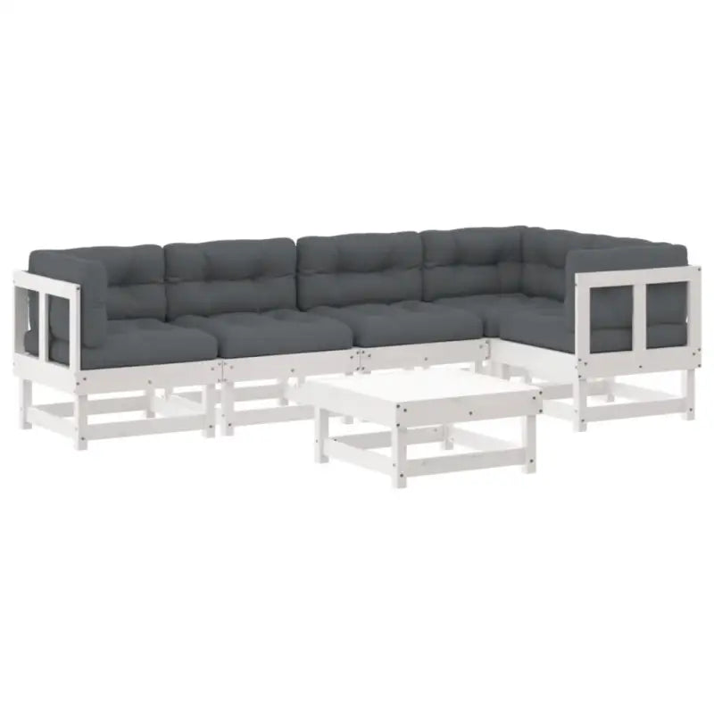 Massief grenenhout loungeset voor tuin met zachte kussens - Tuinsets