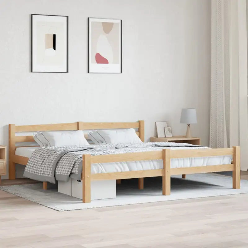 Massief Grenenhout Modern Bedframe voor een stijlvolle slaapkamer - Lichtbruin / 180 x 200 cm - Bedden & bedframes
