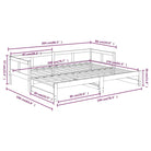 Massief grenenhout multifunctionele uitschuifbare slaapbank met totale afmetingen - Bedden & bedframes