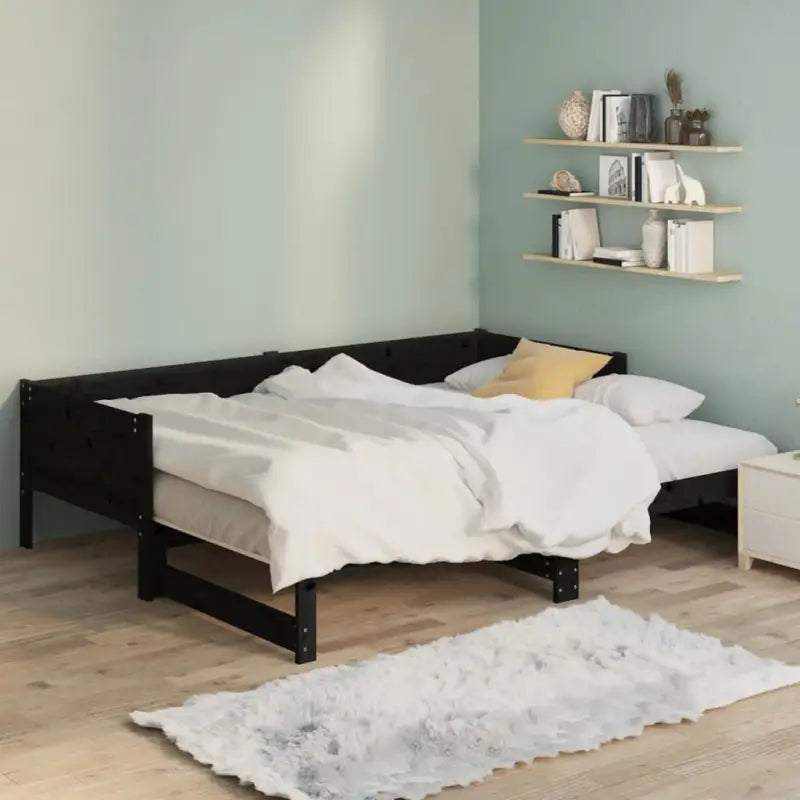 Massief grenenhout multifunctionele uitschuifbare slaapbank met totale afmetingen - Bedden & bedframes