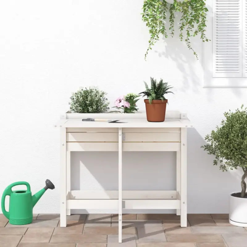 Massief grenenhout plantenbak met inklapbaar tafelblad voor buiten - Bloempotten & plantenbakken