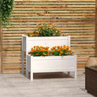 Massief grenenhout plantenbak voor binnen en buiten gebruik - Wit / 84.5 x 84 x 75 cm / 1 - Bloempotten & plantenbakken