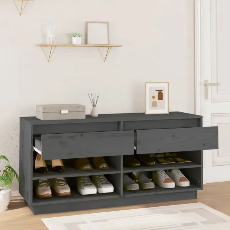 Schoenenkast 110X34X52 Cm Massief Grenenhout