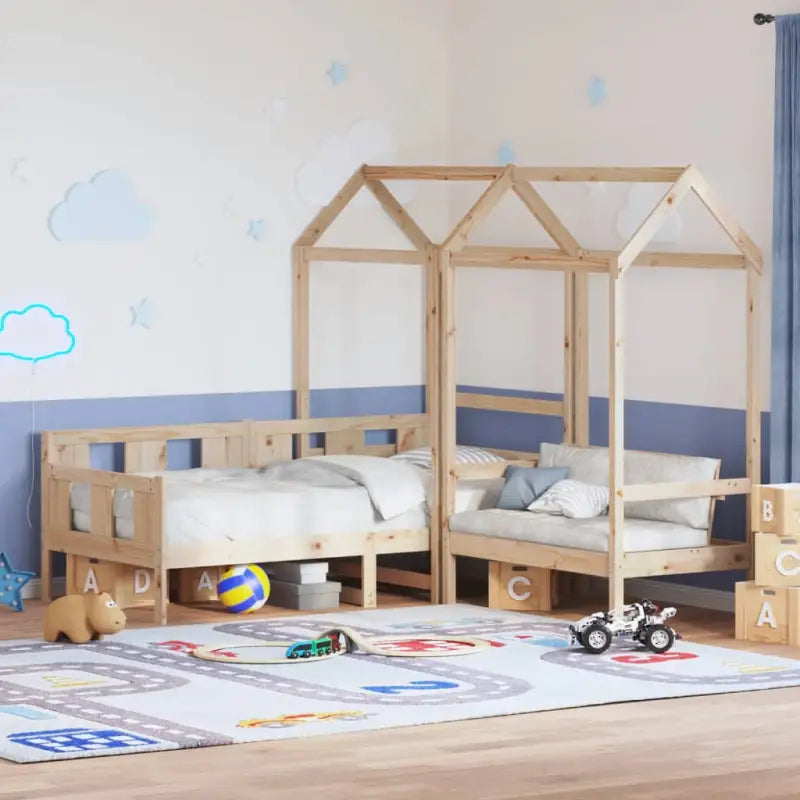 Massief Grenenhout Slaapbank en Bank voor Slaapkamer en Woonkamer - Naturel / 90 x 200 cm - Bedden & bedframes