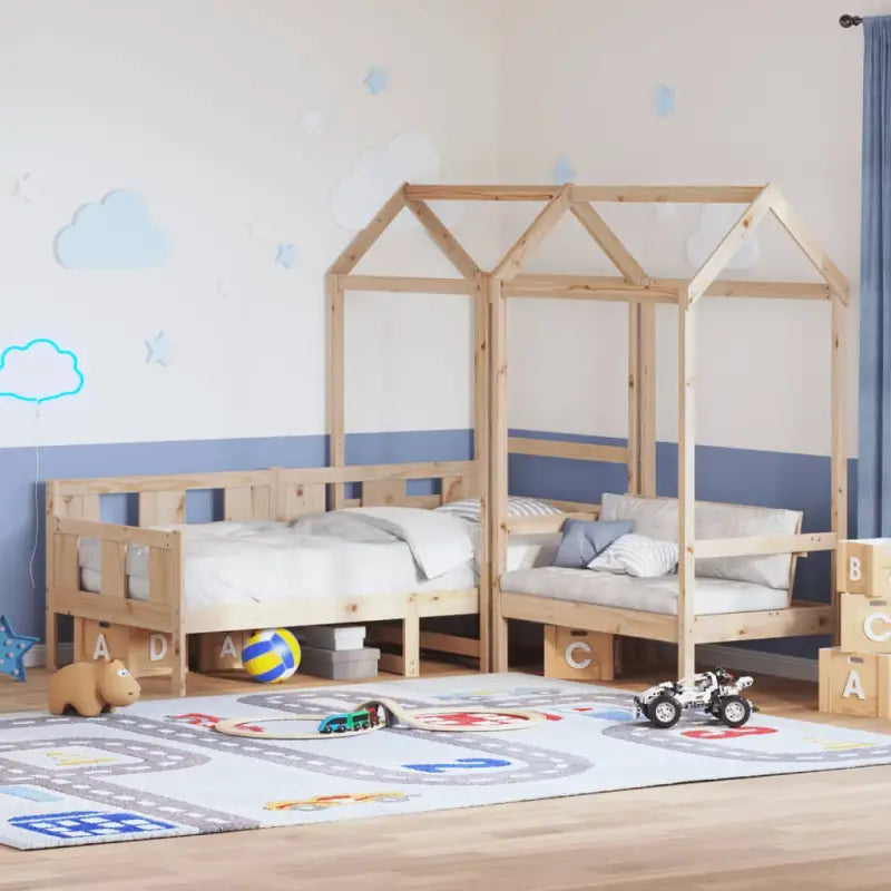 Massief Grenenhout Slaapbank en Bank voor Slaapkamer en Woonkamer - Naturel / 90 x 190 cm - Bedden & bedframes