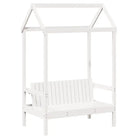 Massief Grenenhout Slaapbank met Huisje en Bankje in Witmateriaal - Bedden & bedframes