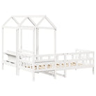 Massief Grenenhout Slaapbank met Huisje en Bankje in Witmateriaal - Bedden & bedframes