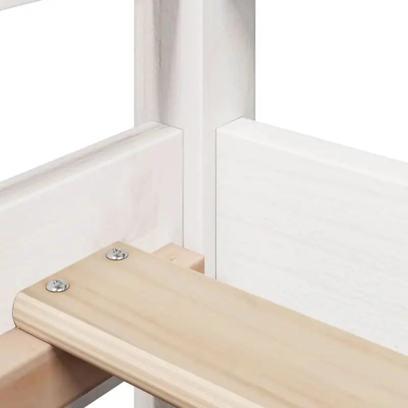 Massief grenenhout slaapbank met open zijdeur in wit materiaal - Bedden & bedframes