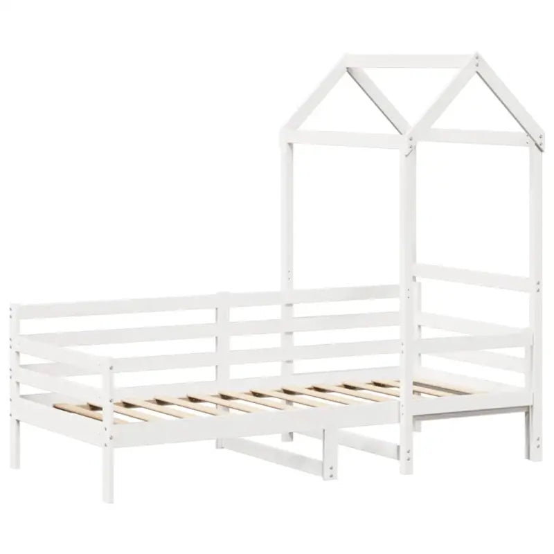 Massief grenenhout slaapbank met open zijdeur in wit materiaal - Bedden & bedframes
