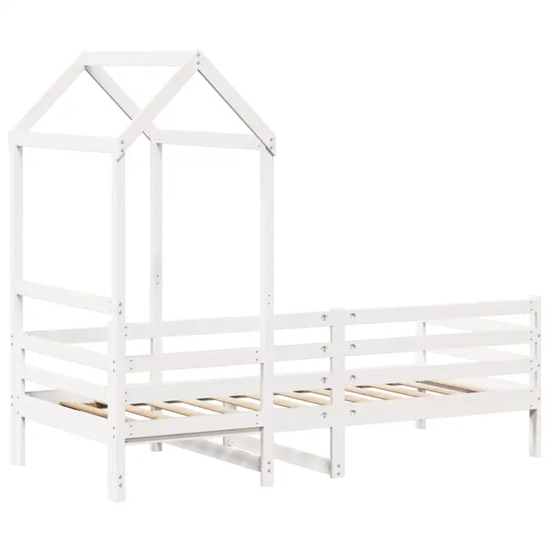 Massief grenenhout slaapbank met open zijdeur in wit materiaal - Bedden & bedframes