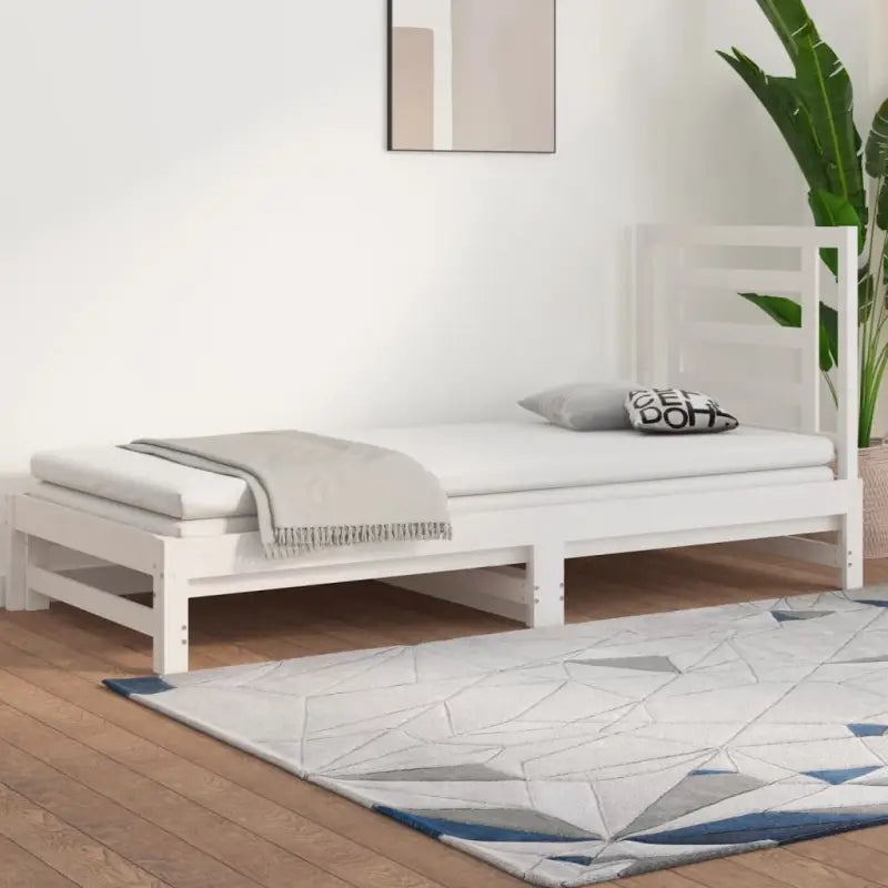 Massief grenenhout slaapbank met veelzijdige afmetingen voor woonkamer of slaapkamer - Wit / 90 x 190 cm - Bedden &