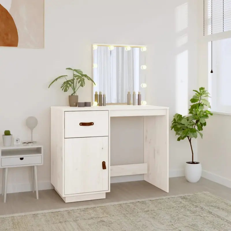 Massief Grenenhout Slaapkamerkaptafel met LED voor stijlvol interieur - Slaapkamerkaptafels