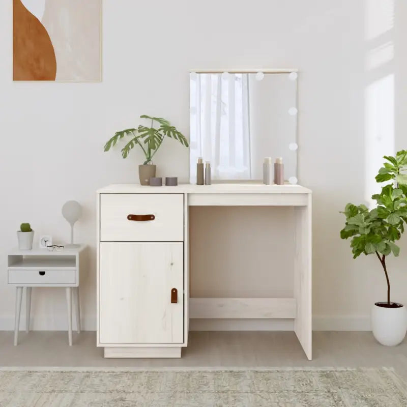 Massief Grenenhout Slaapkamerkaptafel met LED voor stijlvol interieur - Slaapkamerkaptafels
