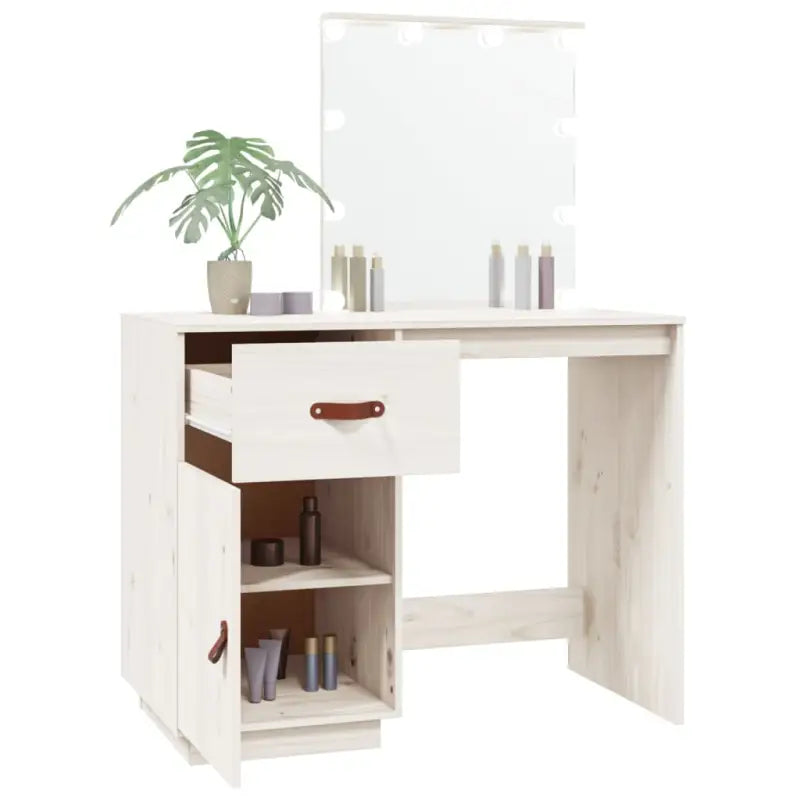 Massief Grenenhout Slaapkamerkaptafel met LED voor stijlvol interieur - Slaapkamerkaptafels