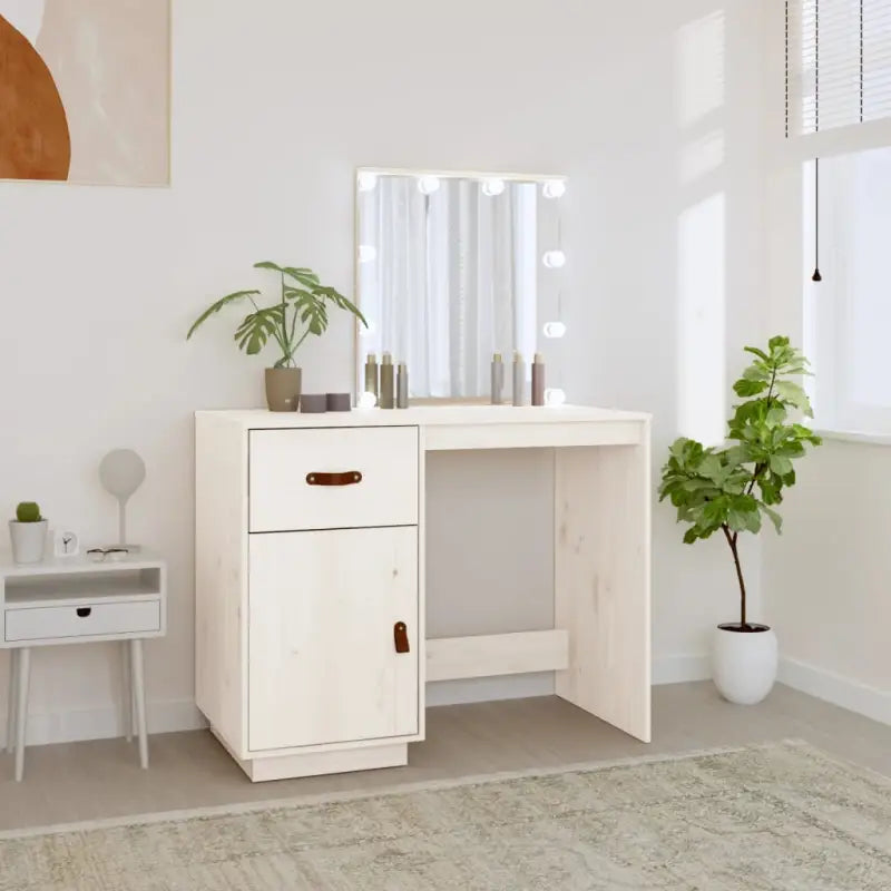 Massief Grenenhout Slaapkamerkaptafel met LED voor stijlvol interieur - Slaapkamerkaptafels