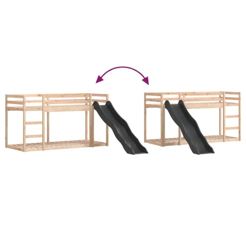 Massief Grenenhout Stapelbed met Glijbaan en Levering Bevat - Bedden & bedframes