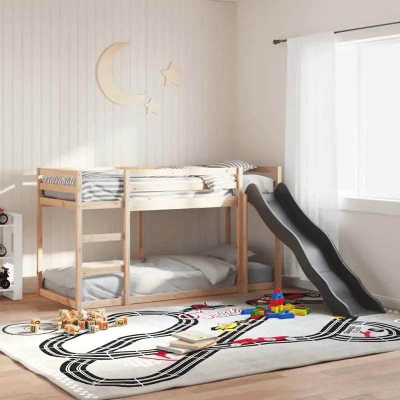Massief Grenenhout Stapelbed met Glijbaan en Levering Bevat - Naturel / 90 x 190 cm - Bedden & bedframes