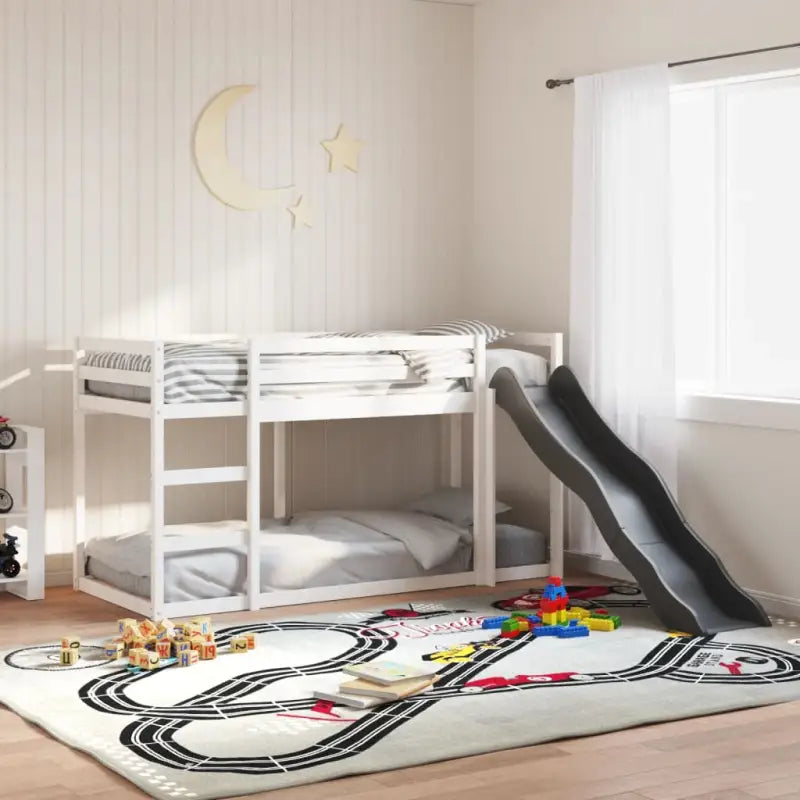 Massief Grenenhout Stapelbed met Glijbaan en Levering Bevat - Wit / 90 x 200 cm - Bedden & bedframes