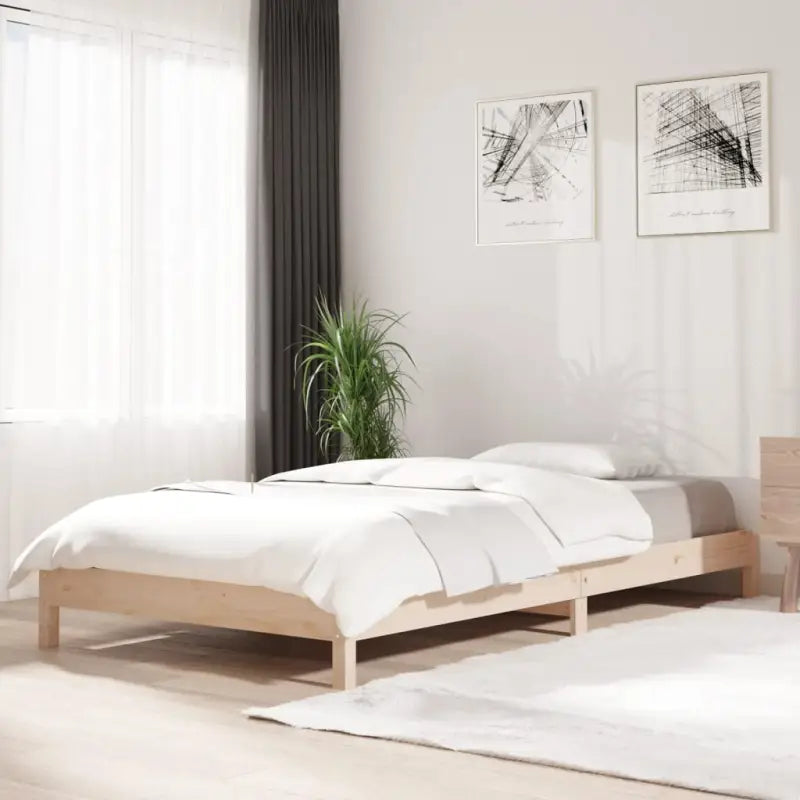 Massief Grenenhout Stapelbed voor Comfort en Tijdloos Design - Naturel / 80 x 200 cm - Bedden & bedframes