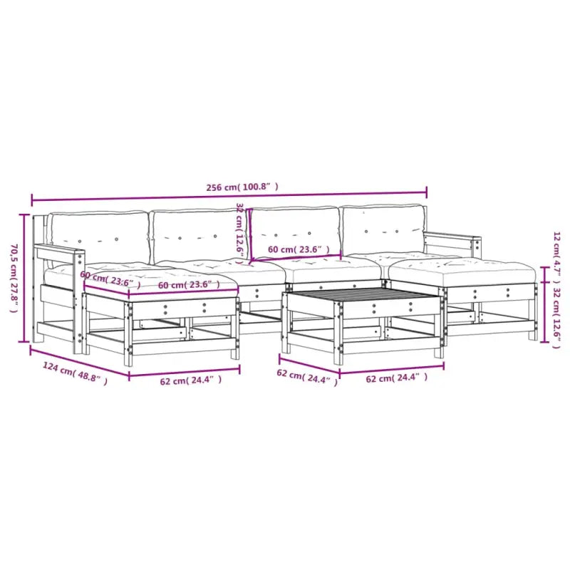 Massief Grenenhout Tuin Lounge Set voor een gezellige tuinsetting - Tuinsets