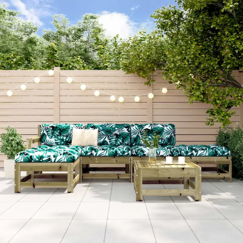 Massief Grenenhout Tuin Lounge Set voor Gezellig Samenzijn - Donkerbruin - Tuinsets