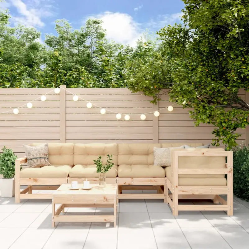 Massief Grenenhout Tuin Loungeset met Zachte Kussens - Tuinsets