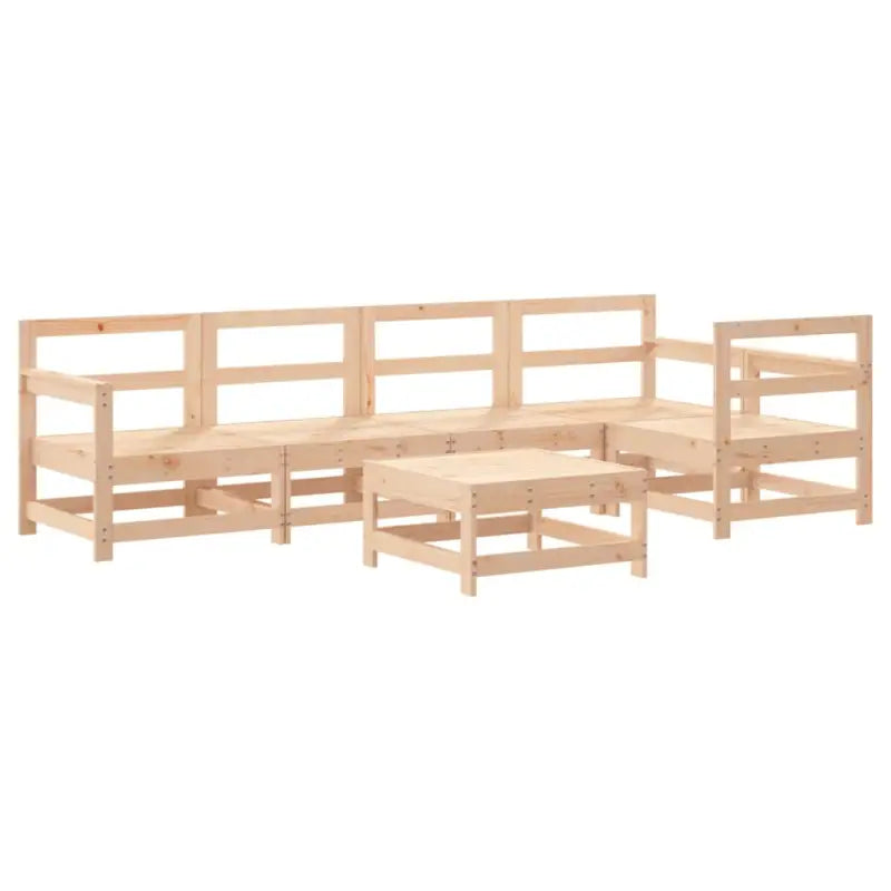 Massief Grenenhout Tuin Loungeset met Zachte Kussens - Tuinsets