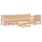 Massief Grenenhout Tuin Loungeset met Zachte Kussens - Tuinsets