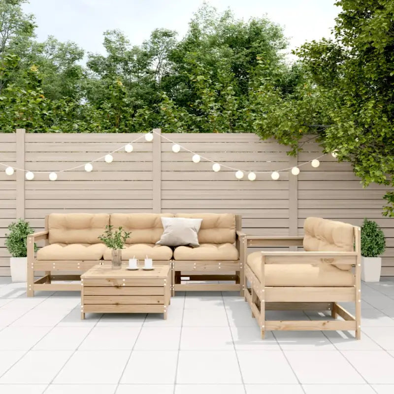 Massief Grenenhout Tuinset met Gelat Ontwerp voor gezellige momenten - Tuinsets
