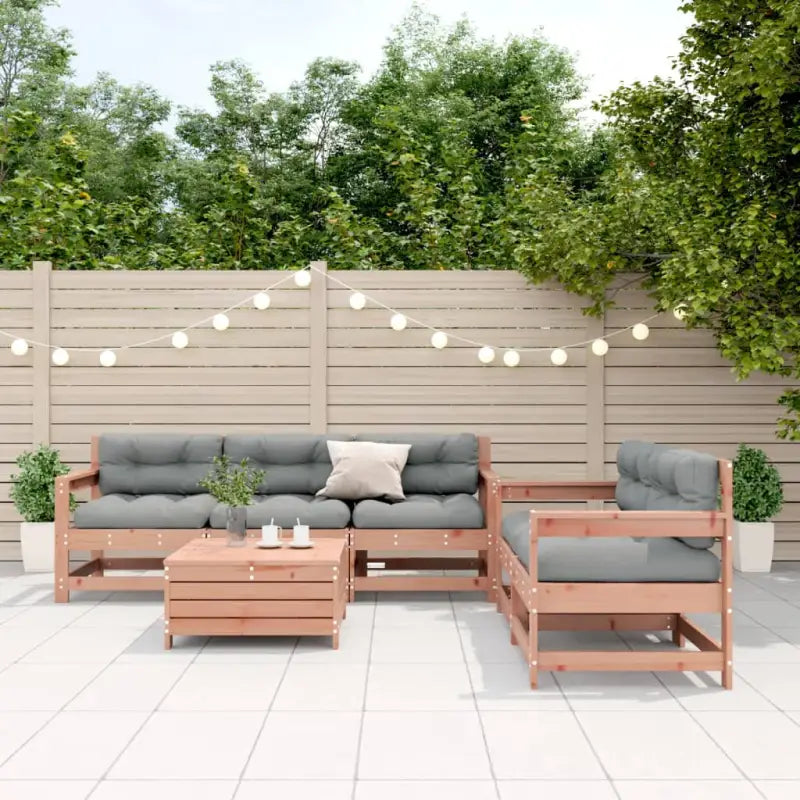 Massief Grenenhout Tuinset met Gelat Ontwerp voor gezellige momenten - Natuurlijk douglashout - Tuinsets