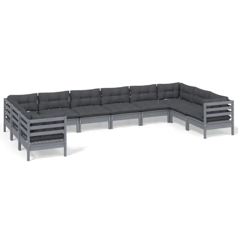 Massief grenenhout tuinset met rug- en zijkussens voor ontspanning - Tuinsets