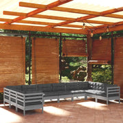 Massief grenenhout tuinset met rug- en zijkussens voor ontspanning - Tuinsets
