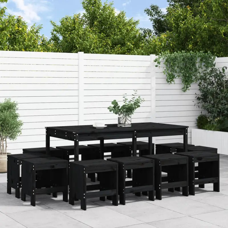 Massief Grenenhout Tuinset met Stevig Blad voor Buitenplezier - Zwart grenenhout - Tuinsets