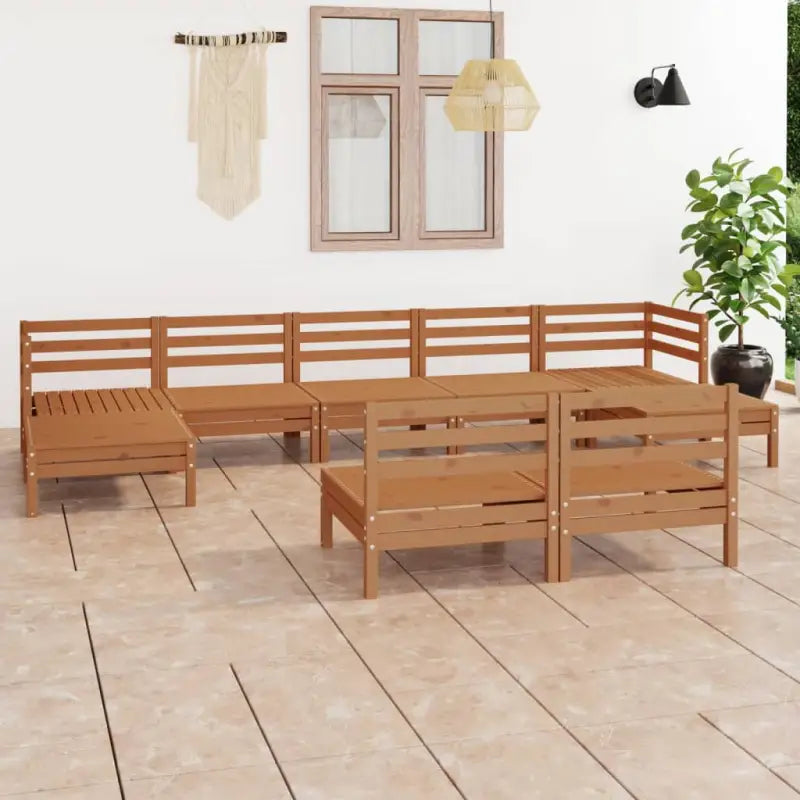 Massief Grenenhout Tuinset met Tafel en Voetenbank voor Buitenplezier - Tuinsets