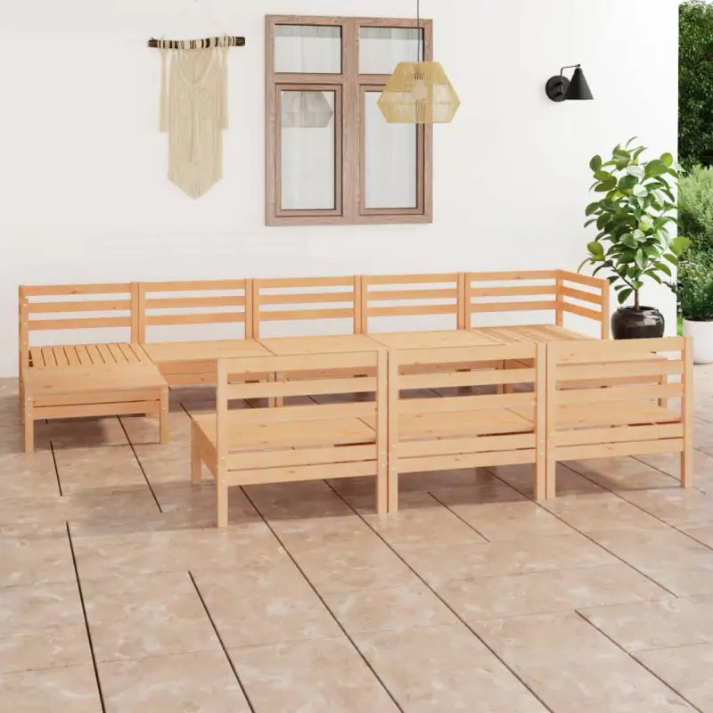 Massief Grenenhout Tuinset met Tafel en Voetenbank voor Ontspanning - Tuinsets
